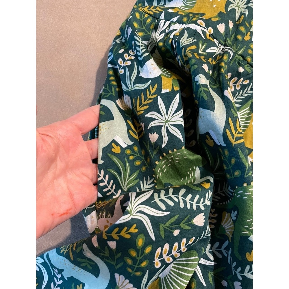 ModCloth Dinosaur Dress 3X Green Pockets Lined Retro Artsy Kindergarten Teacher - Picture 6 of 9